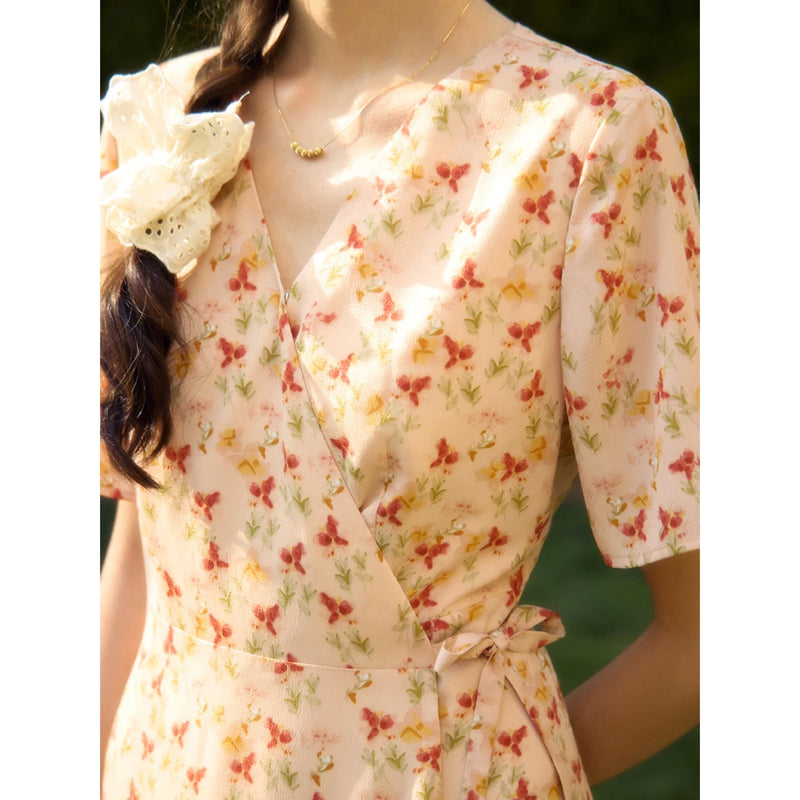 french wrap dress, view 4 - MRSLM