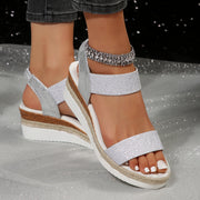 glitter wedge sandals, view 5 - MRSLM