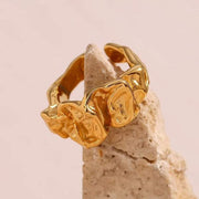 gold plated geometric open ring - MRSLM