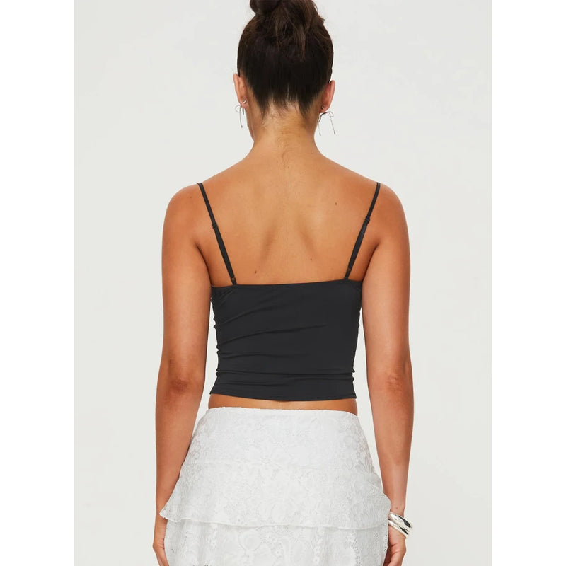 black backless crop top, view 6 - MRSLM