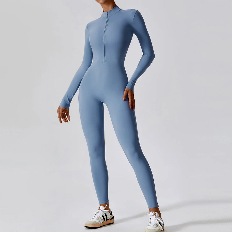 women's long-sleeve yoga jumpsuit, view 6 - MRSLM
