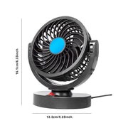 dual head usb car fan with 360 rotation, view 3 - MRSLM