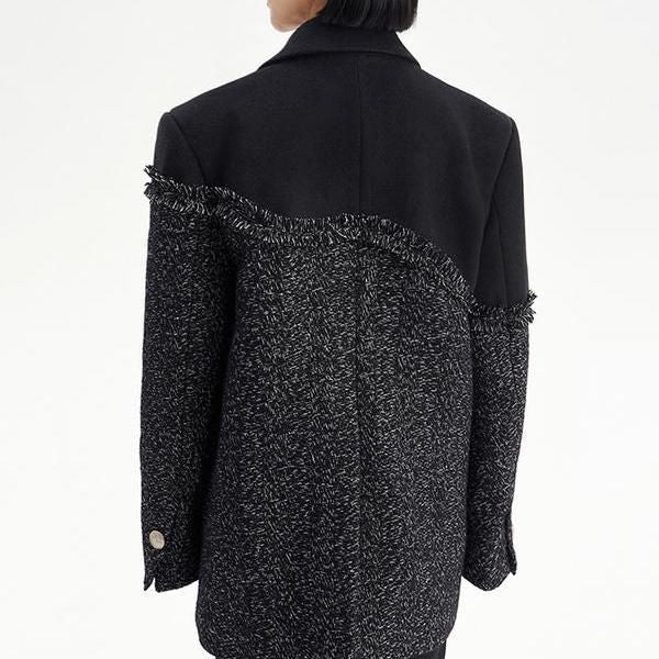 black tweed coat, view 7 - MRSLM