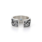 men's thai silver eye ring, view 4 - MRSLM
