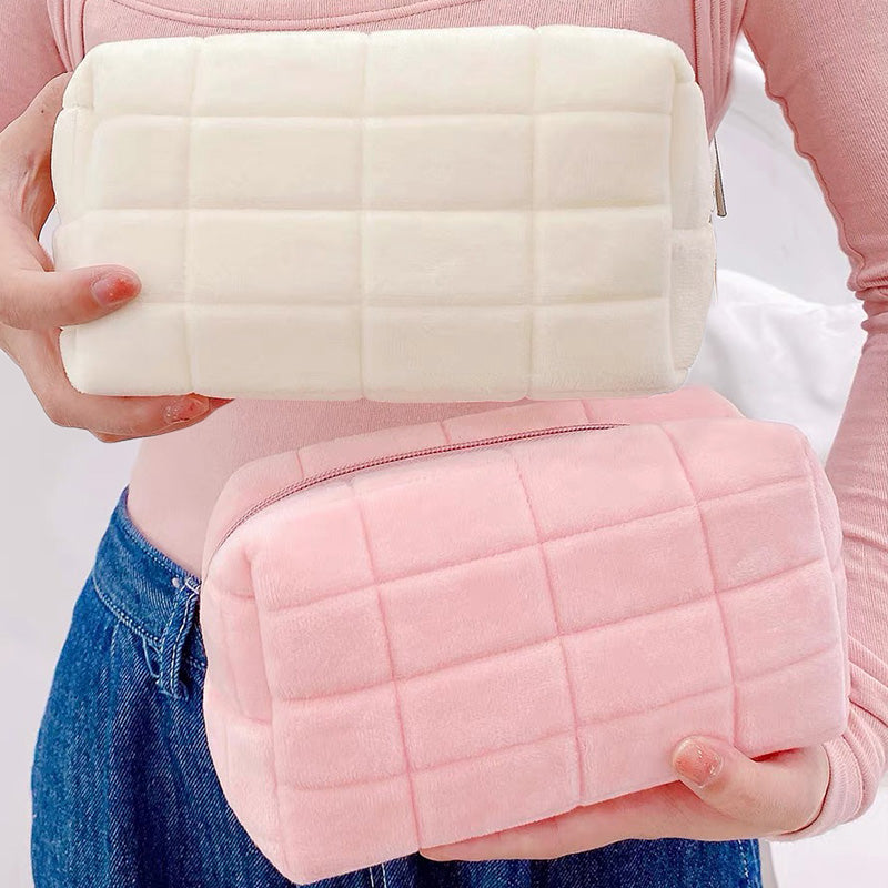 soft fur cosmetic storage bag, view 7 - MRSLM