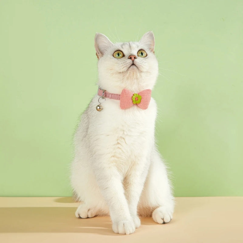 checkered pet collar with butterfly knot, view 14 - MRSLM