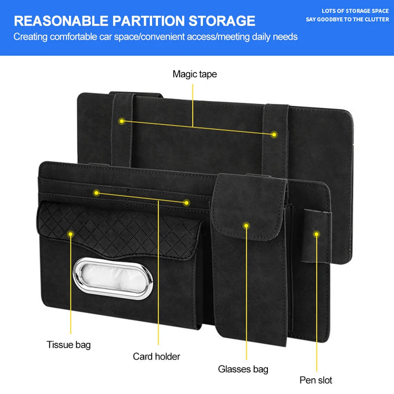 car sun visor organizer with tissue holder, view 7 - MRSLM