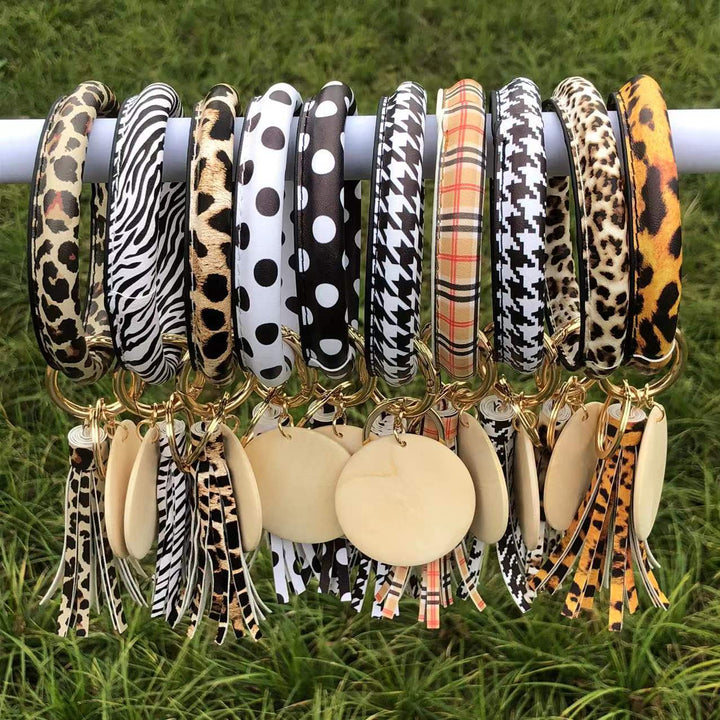 Leather Bracelet Year Of The Tiger Zebra Fringe Pendant Bracelet