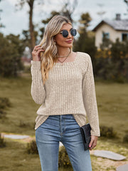 women's square collar brushed stripe top, view 8 - MRSLM