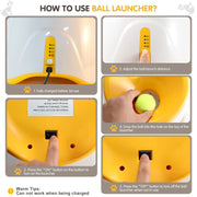 Compact automatic dog tennis ball launcher, view 11 - MRSLM