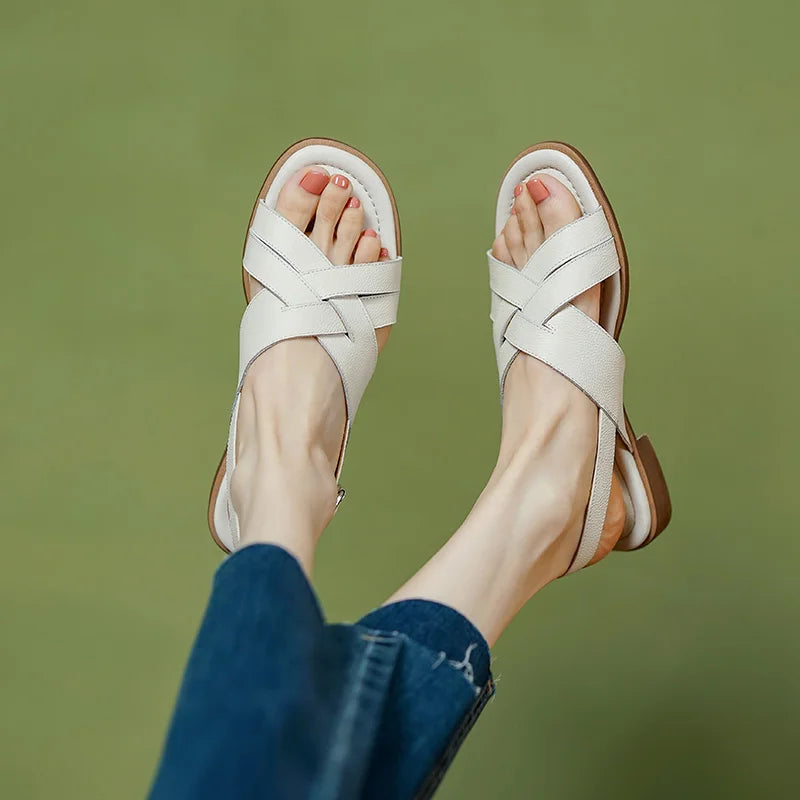 genuine leather women's sandals - MRSLM