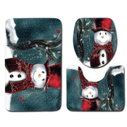 Christmas snowman 3-piece bathroom mat set, view 3 - MRSLM