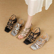 gladiator square toe heel sandals, view 24 - MRSLM