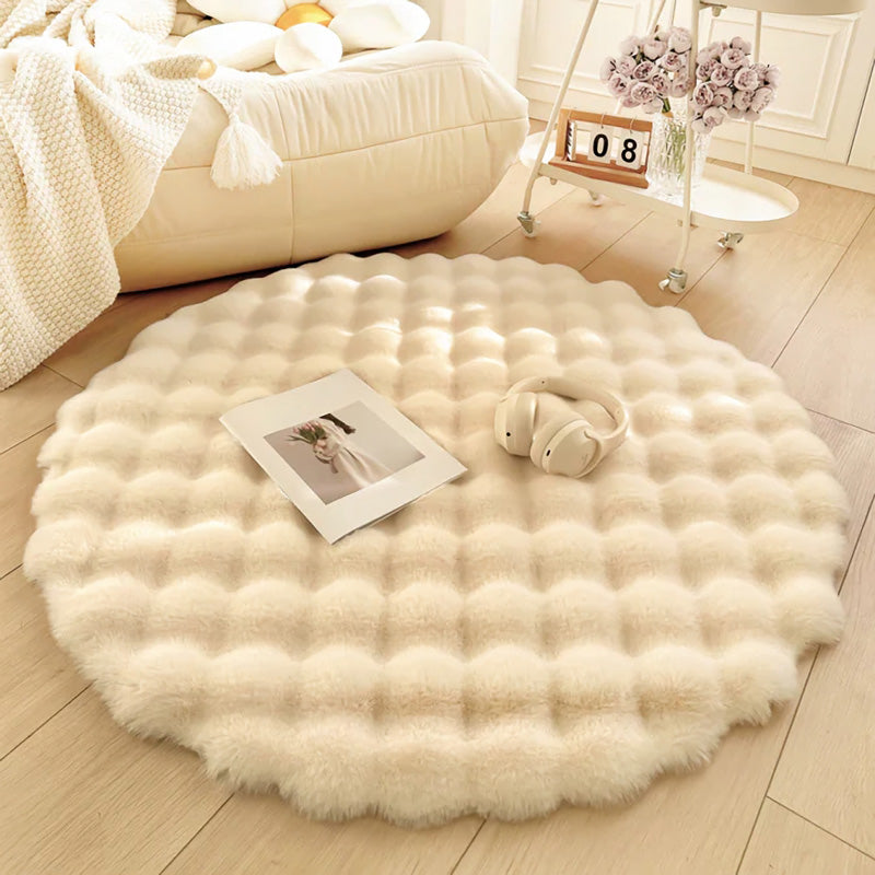 nordic round plush floor mat - MRSLM