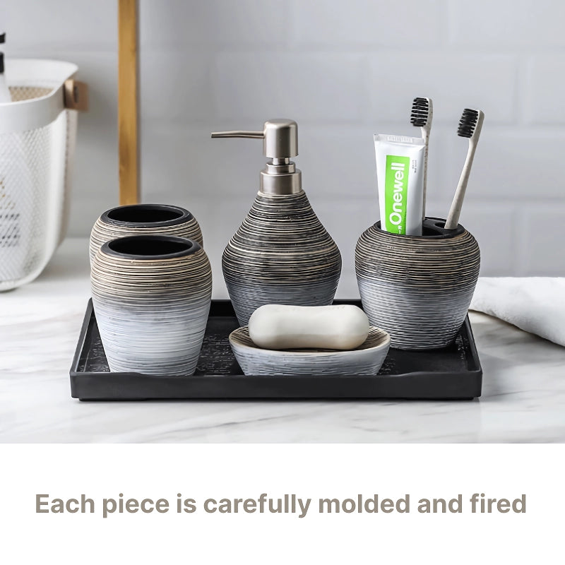 retro ceramic bathroom set, view 4 - MRSLM