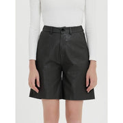 knee-length PU leather shorts, view 8 - MRSLM