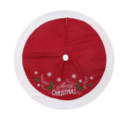 flannel christmas tree skirt red leaves, view 6 - MRSLM