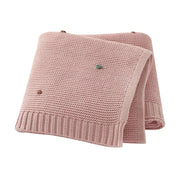 soft cotton knit baby blanket, view 4 - MRSLM