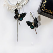 asymmetric butterfly tassel earrings, view 6 - MRSLM