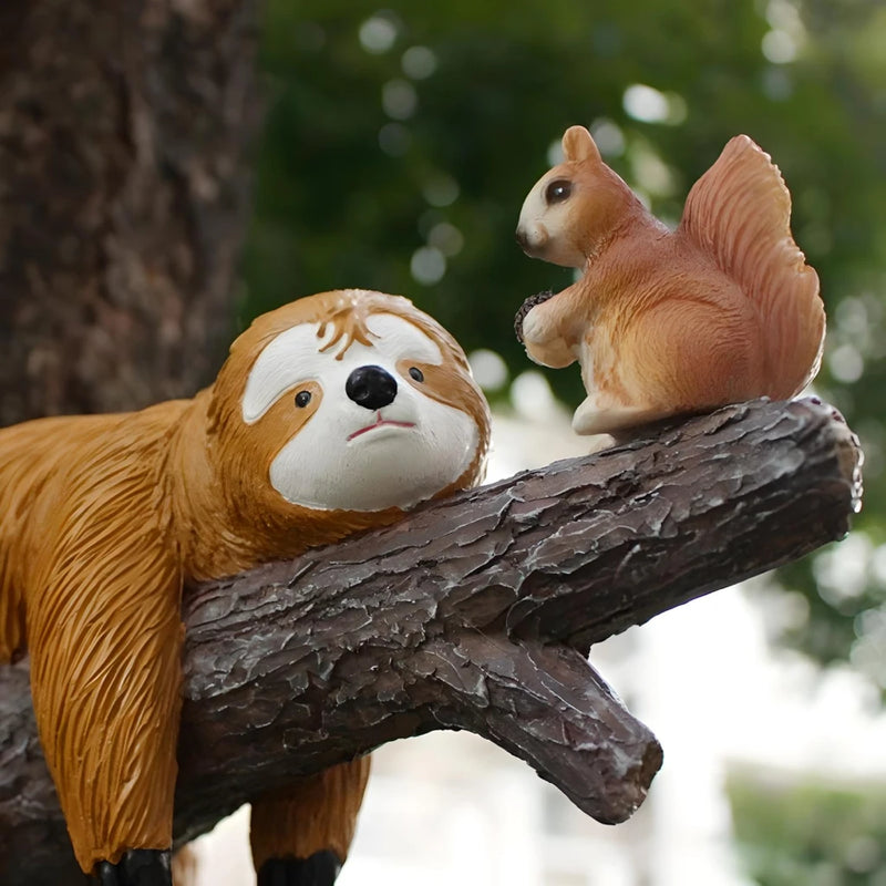 sloth and squirrel resin ornament set, view 4 - MRSLM