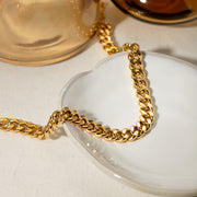 18K gold plated steel thick chain anklet, view 6 - MRSLM