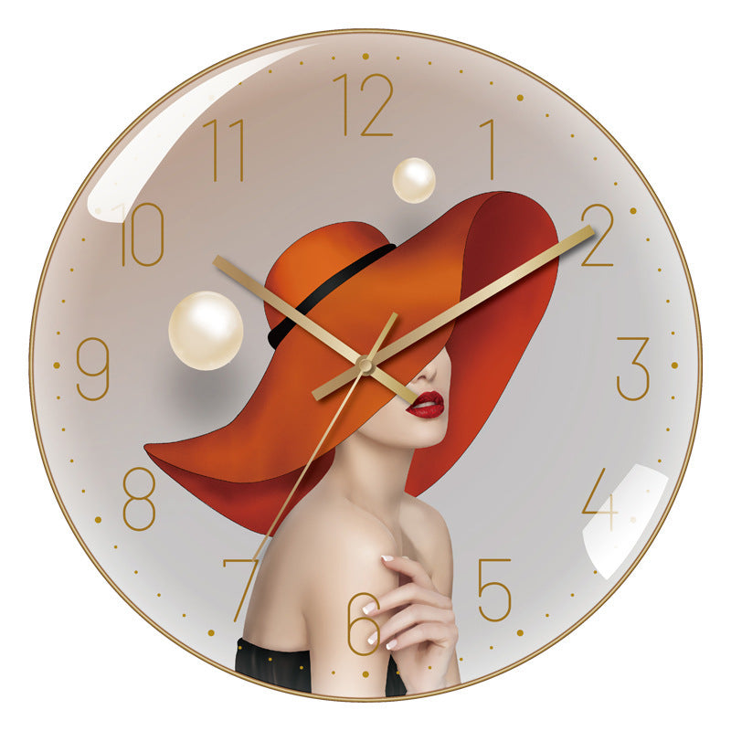 curved glass wall clock, view 7 - MRSLM