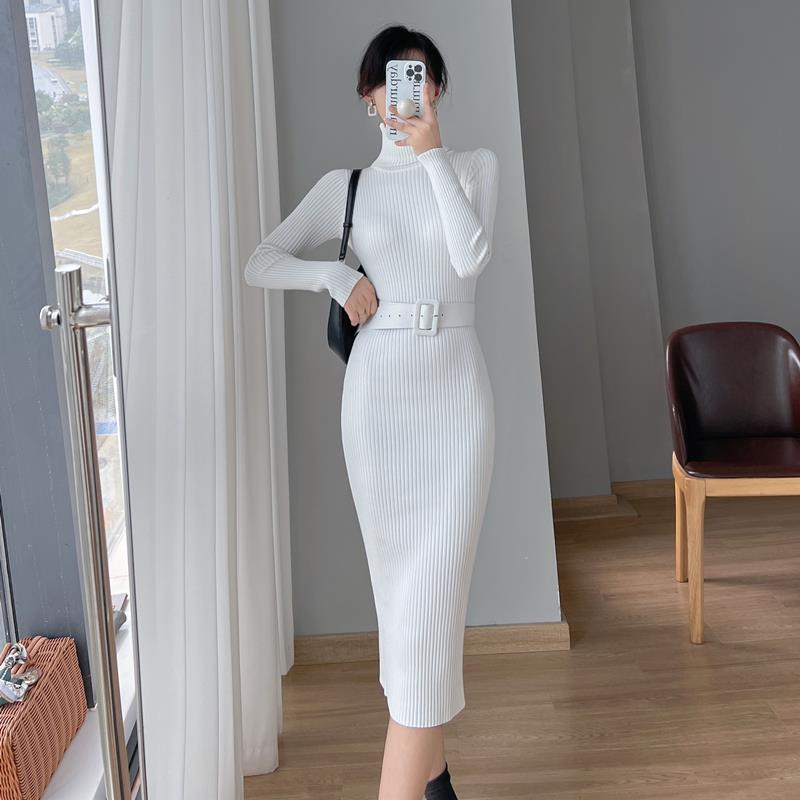 turtleneck knitted dress, view 2 - MRSLM