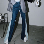 Two-tone patchwork wide-leg jeans - MRSLM