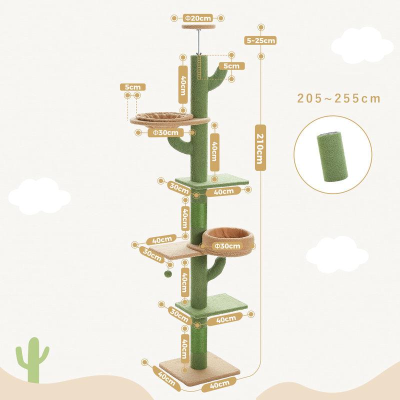 cactus cat tree floor to ceiling, view 3 - MRSLM