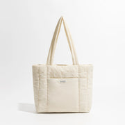 quilted puffy cotton tote bag, view 7 - MRSLM