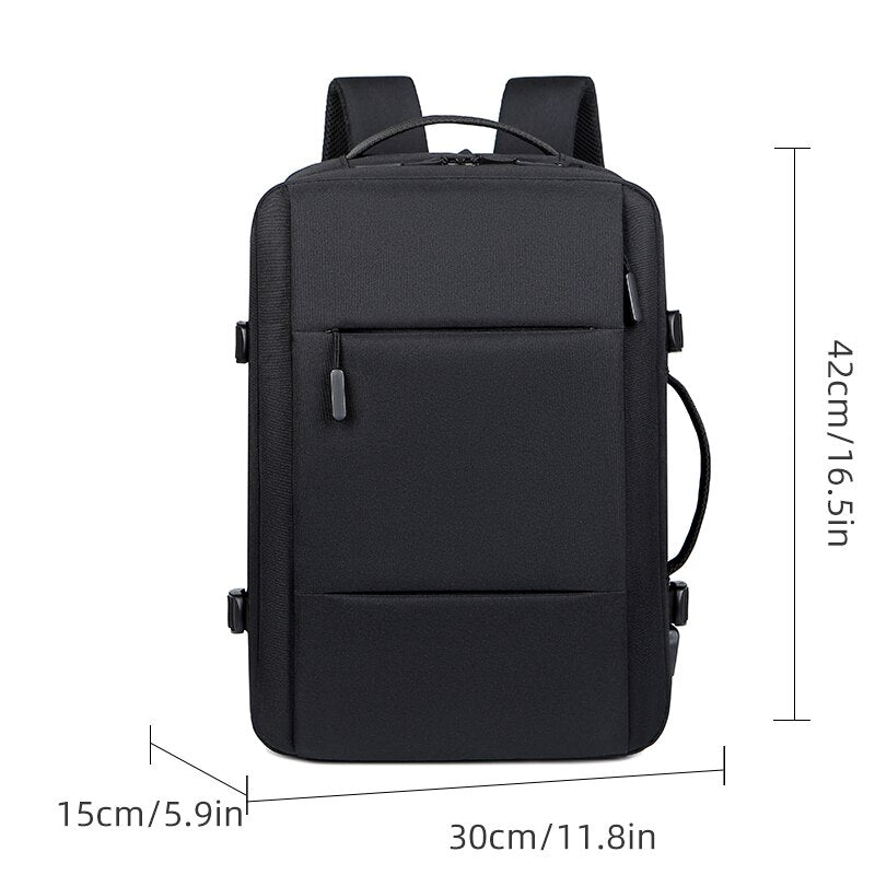 expandable travel backpack with usb port, view 10 - MRSLM