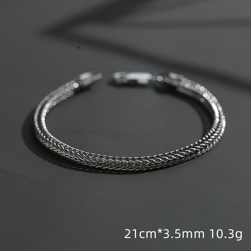 men's s925 silver chain bracelet, view 9 - MRSLM