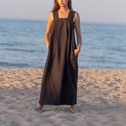 square collar sleeveless midi sundress - MRSLM
