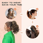 12-inch wavy claw clip ponytail extension, view 8 - MRSLM