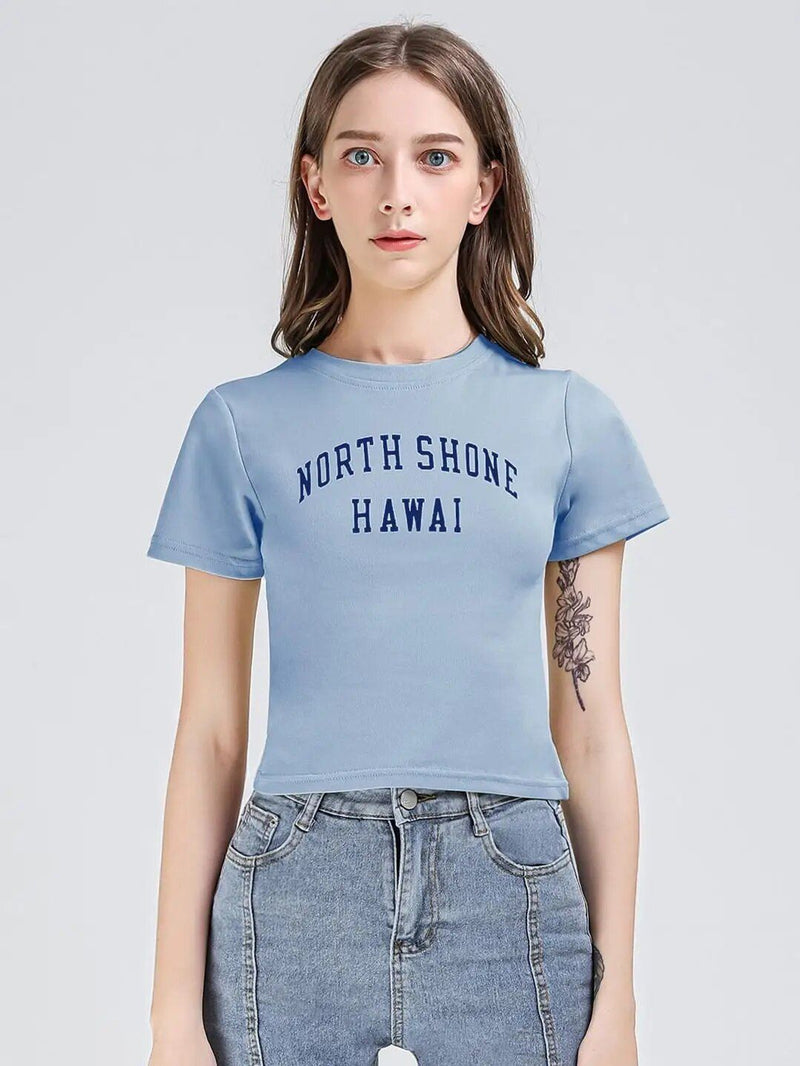 slim fit letter print tee, view 4 - MRSLM