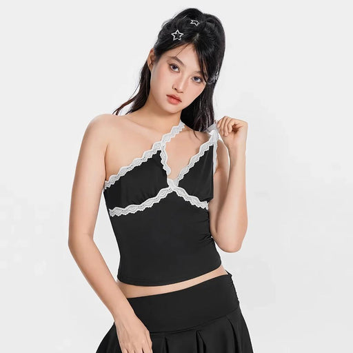 lace trim camisole top, view 2 - MRSLM