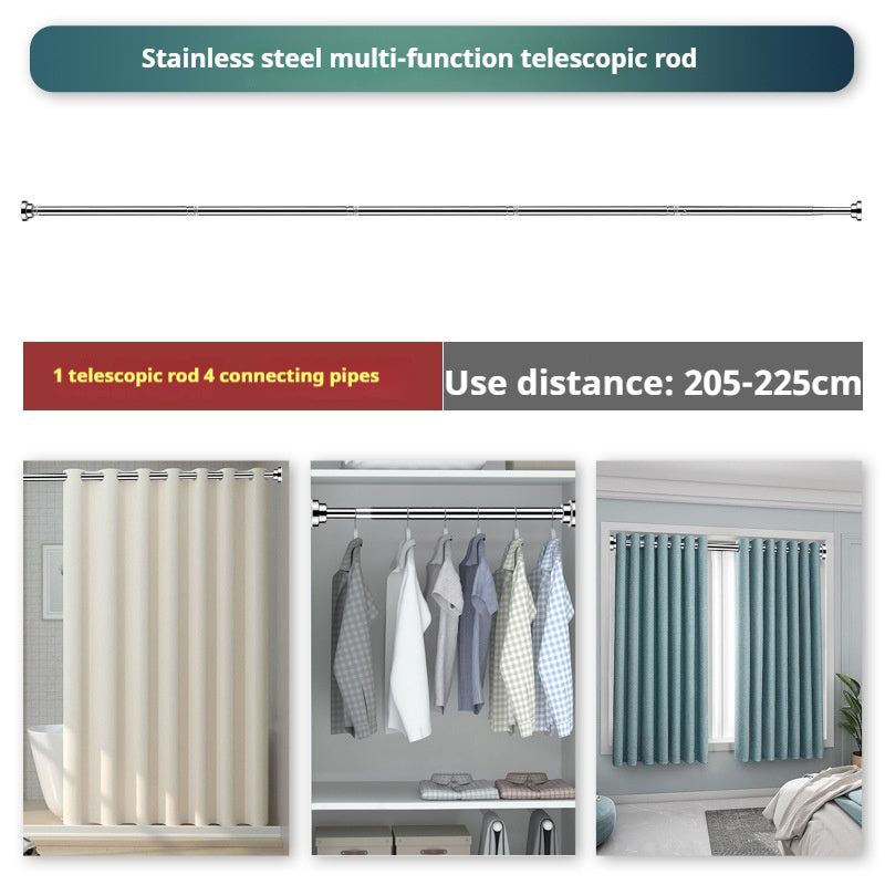 adjustable stainless steel tension shower curtain rod, view 5 - MRSLM