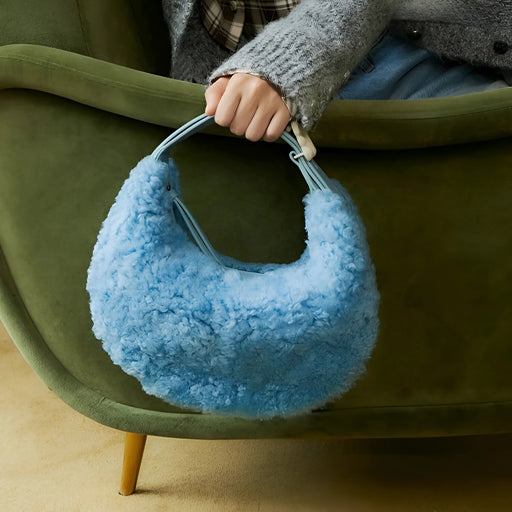 half moon fluffy wool handbag - MRSLM