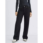 womens elegant black straight jeans, view 2 - MRSLM
