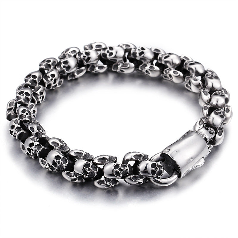 Men's Skull Ghost Head Vintage Stainless Steel Bracelet