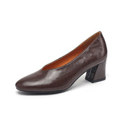 women's retro leather high heels, view 2 - MRSLM