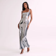 sling backless maxi dress, view 11 - MRSLM