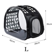 transparent foldable cat carrier bag, view 15 - MRSLM