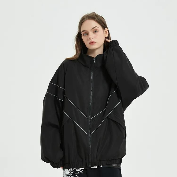 men's reflective striped hip hop jacket, view 8 - MRSLM