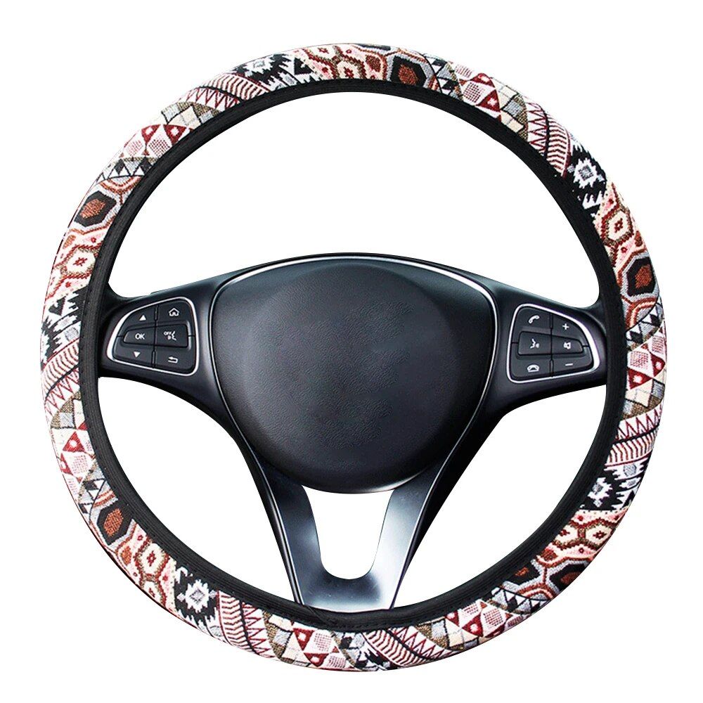 Boho Cotton Steering Wheel Cover