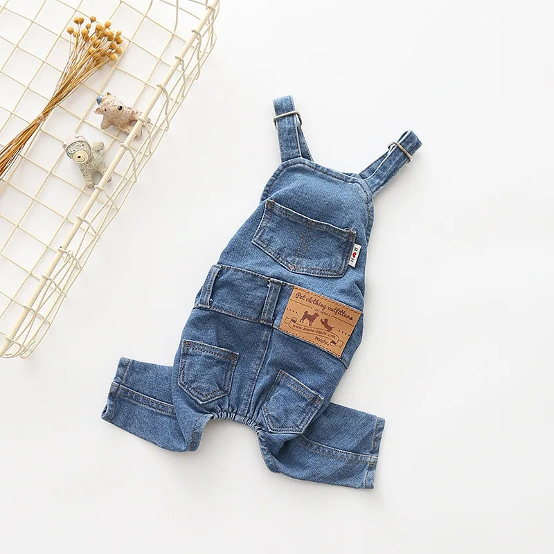 denim dog jumpsuit, view 6 - MRSLM
