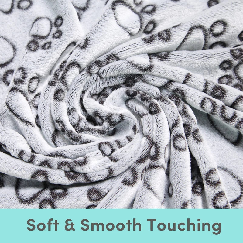 soft warm dog blanket with paw print, view 7 - MRSLM