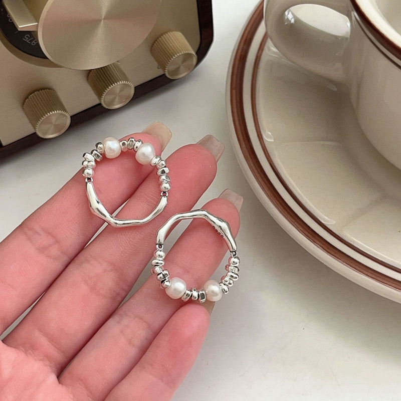 broken silver patchwork ring, view 4 - MRSLM