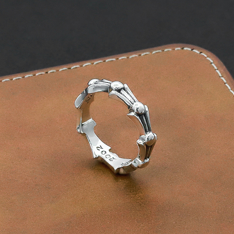 925 Sterling Silver Cross Anemone Ring For Women