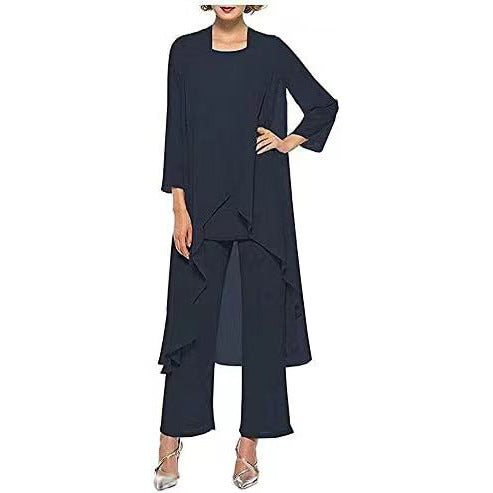 Summer New Chiffon Cardigan Fashion Slim Fit Slimming Mom's Three-piece Suit